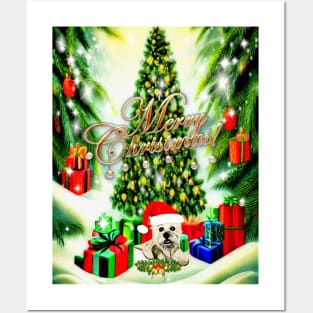 Cute Scottish Terrier Christmas Greeting Posters and Art